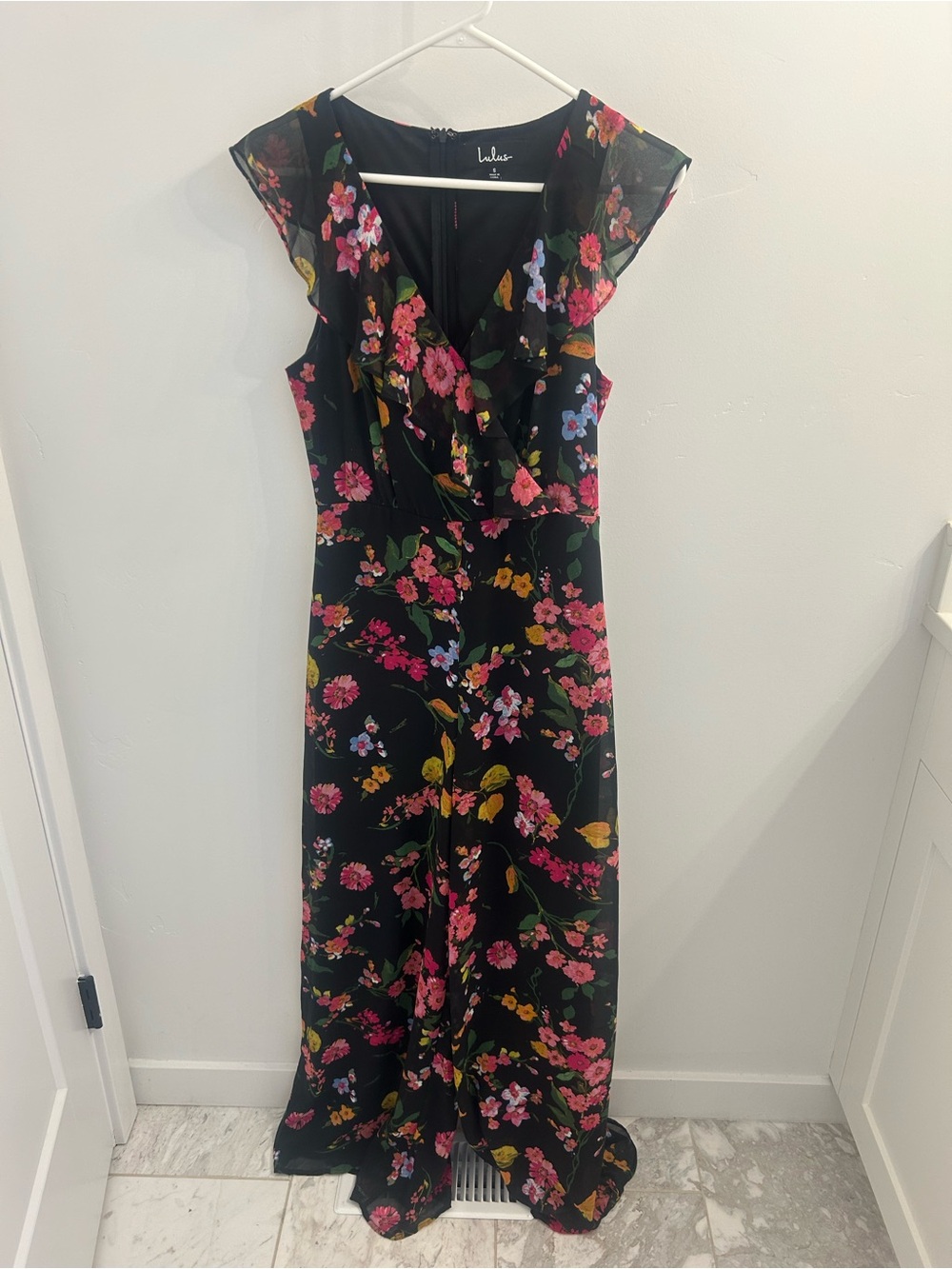 Lulu's Black Floral Romper